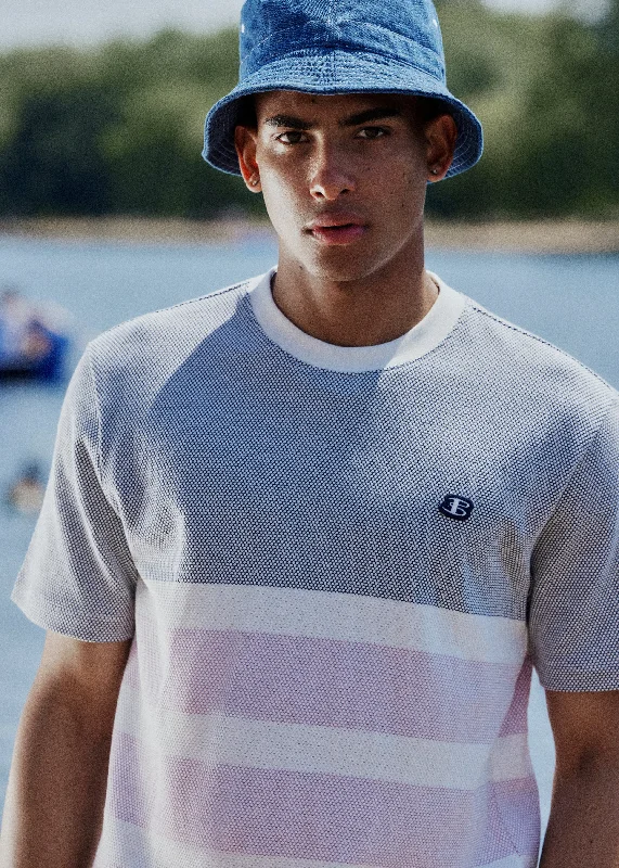 Weekend Deals to Make You Smile B by Ben Sherman Textured Block Stripe Tee - Dark Navy