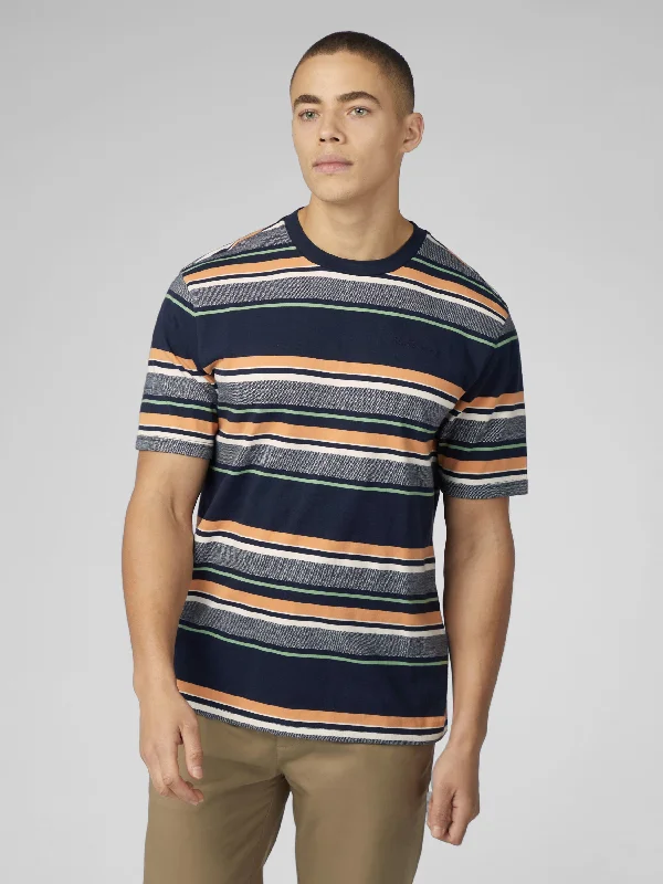 Weekend Savings Delight Signature Engineered Stripe Tee - Dark Navy
