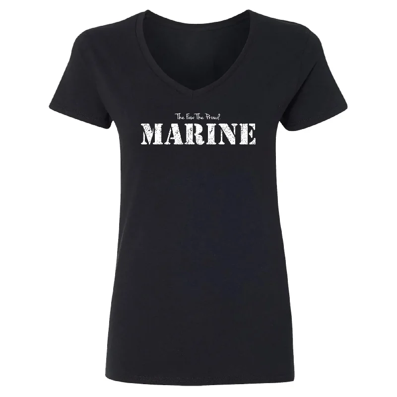 Exclusive Offer The Few The Proud Marine Women's V-Neck Tee