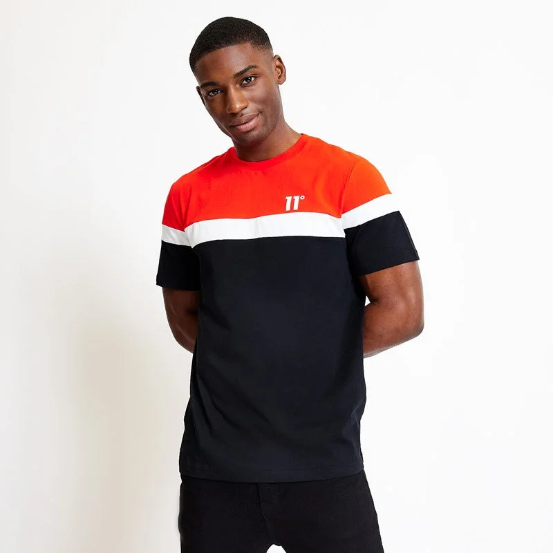 Online Only Triple Panel T-Shirt - Performance Red / Black / White