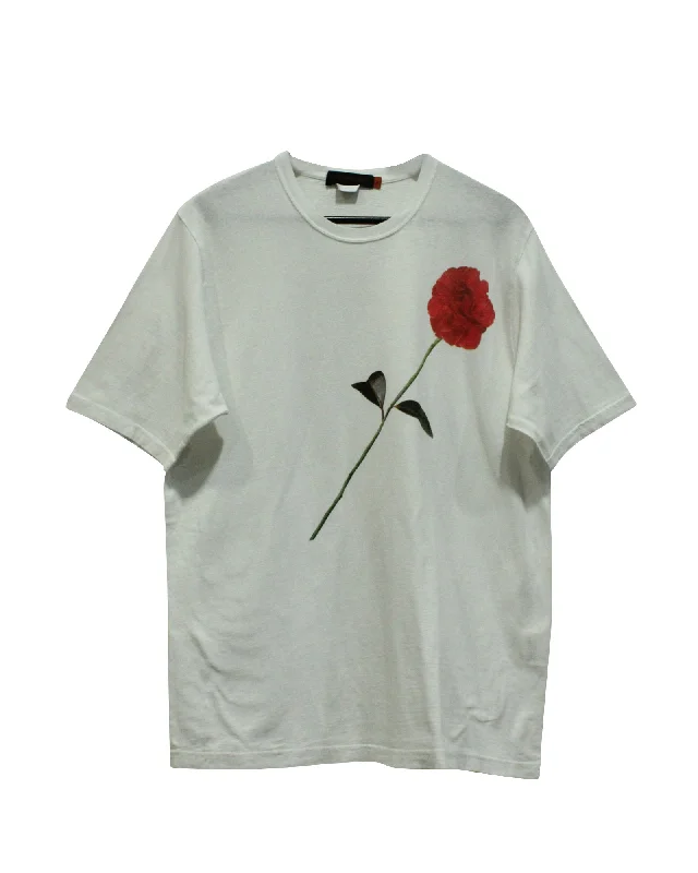 Overstock Undercover x Joyce Rose Print T-shirt in White Cotton