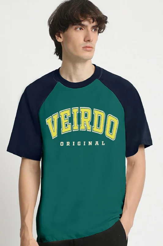 Weekend Deals That Sizzle Veirdo Original Green Raglan Typography Printed Tshirt