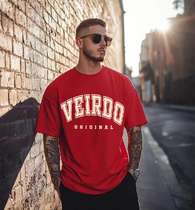 Weekend Specials to Grab Veirdo Original Red Oversized Typography Brand Printed Tshirt Weekend Specials to Grab Veirdo Original Red Oversized Typography Brand Printed Tshirt