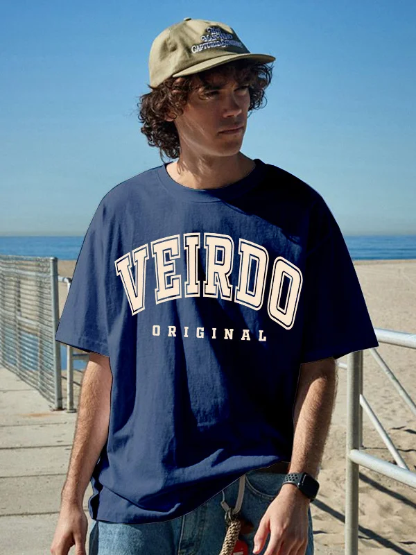 Weekend Savings Galore Veirdo Original Navy Oversized Typography Brand Printed Tshirt Weekend Savings Galore Veirdo Original Navy Oversized Typography Brand Printed Tshirt