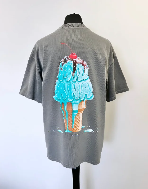 Washed Charcoal Heavyweight Ice Cream T-shirt.