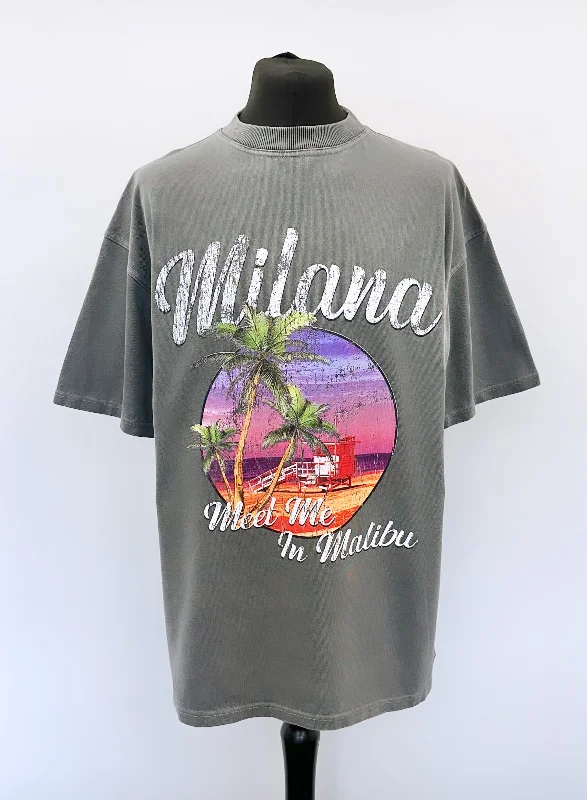 Washed Charcoal Malibu Heavyweight T-shirt.