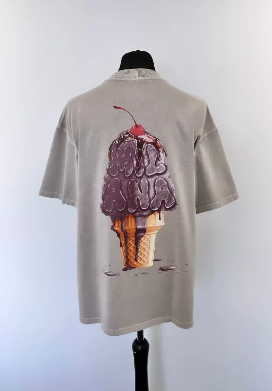 Washed Taupe Heavyweight Ice Cream T-shirt.