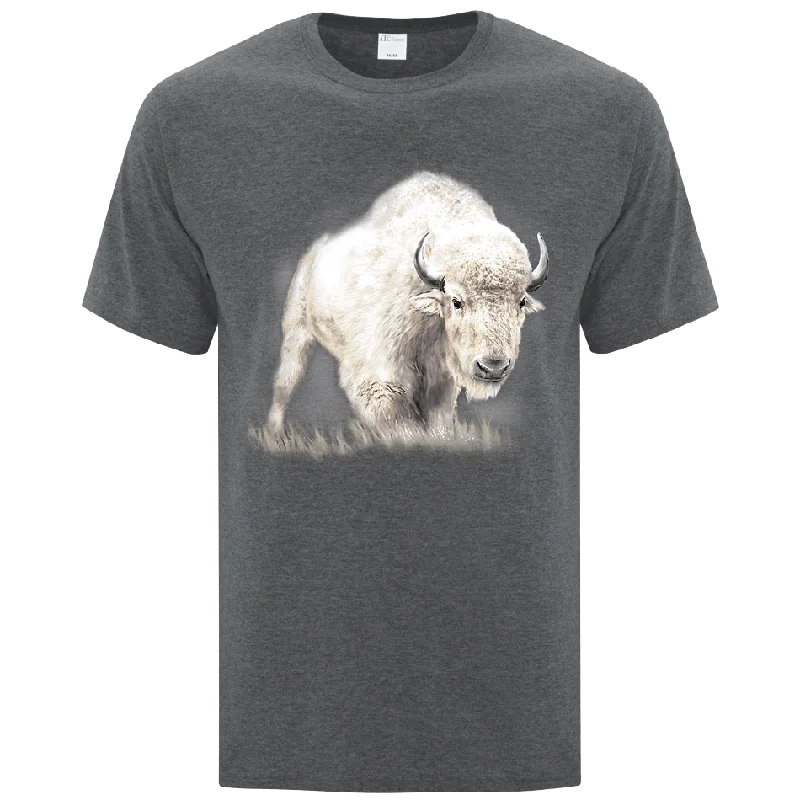 Act Fast Adult White Bison T-Shirt