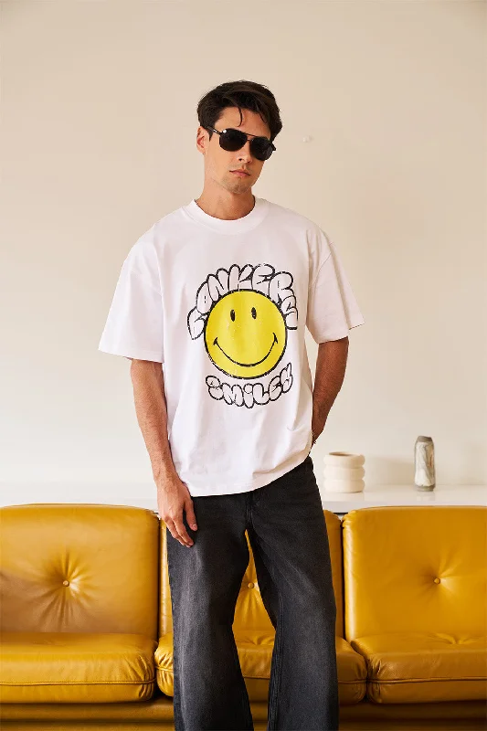 Weekend Savings Bonanza White Bonkers X Smiley Oversized T-shirt