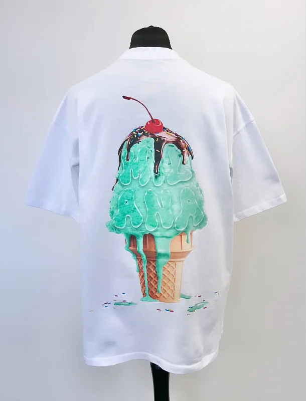 White & Mint Heavyweight Ice Cream T-shirt.