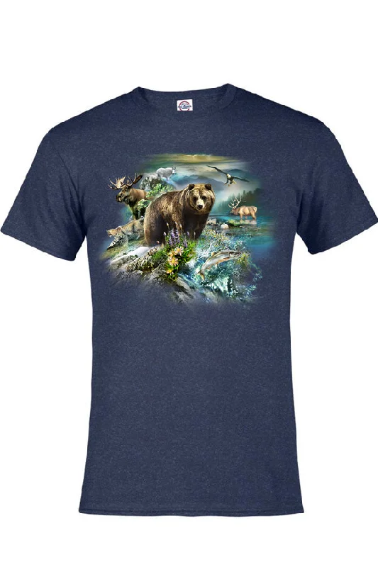Flash Sale Adult Wildlife Collage T-Shirt (Canadian wildlife collage)
