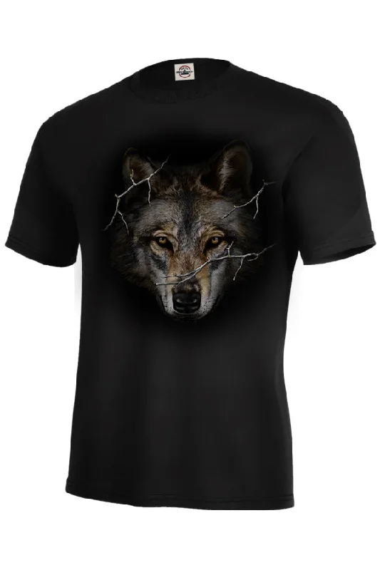 New Arrival Adult Big Head Wolf Prowl T-Shirt