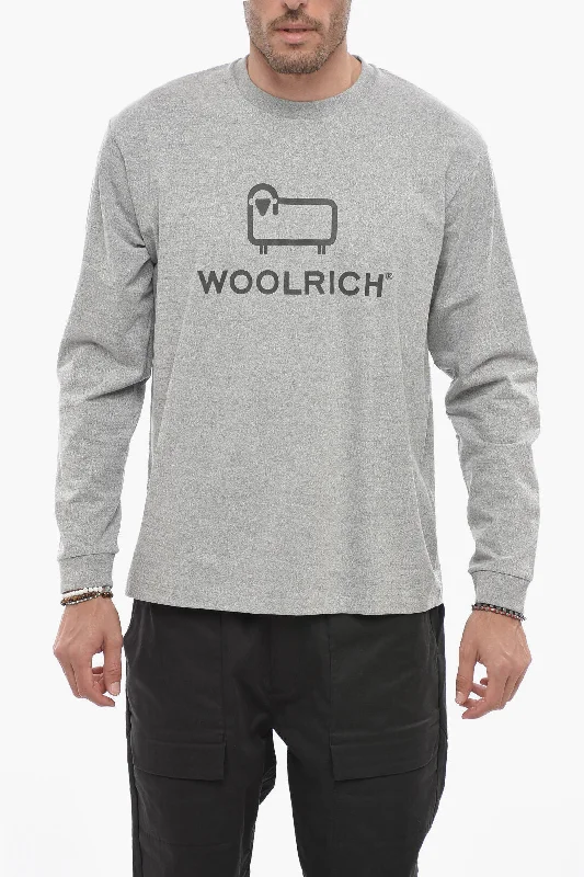 Woolrich Long Sleeve Crew-neck T-Shirt with Printed Logo