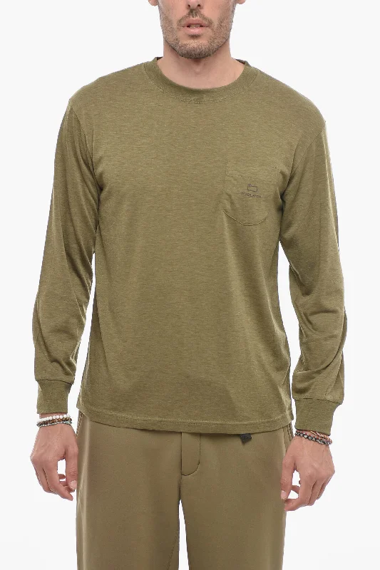 Woolrich Long Sleeved Crew-neck T-Shirt with Breast Pocket