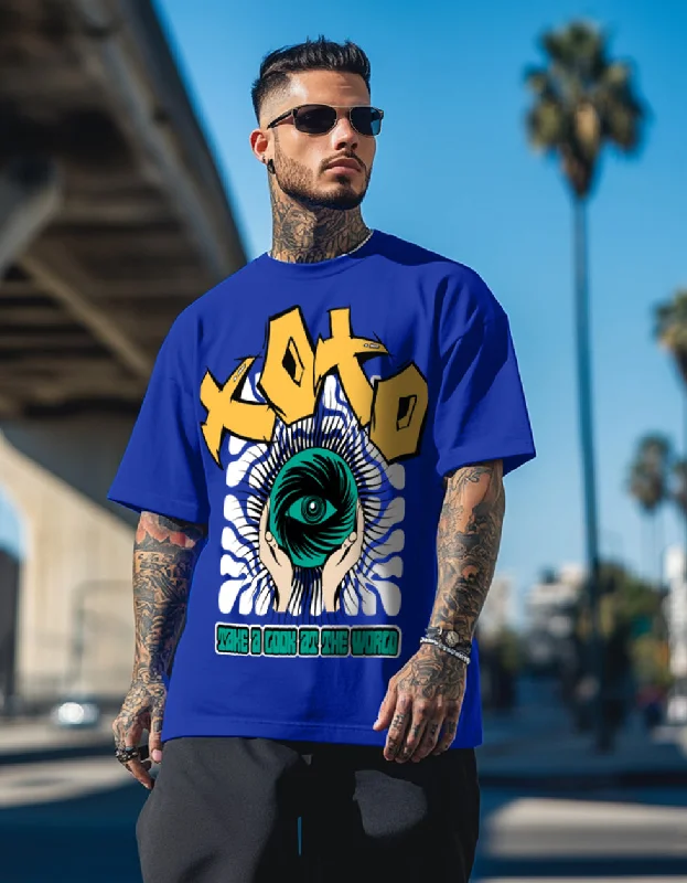 Last Chance XOXO Printed Blue Men's Front Typographic Printed Tshirt