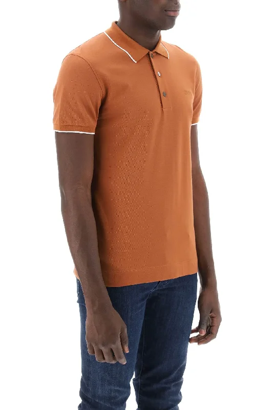 Zegna Slim Fit Polo Shirt In Stretch Cotton