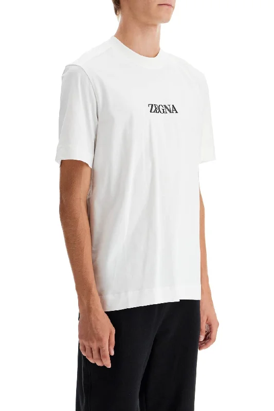 Zegna T-Shirt With Rubberized Logo